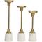 Gold Aluminum Slim Candle Holder with White Marble Base Set
